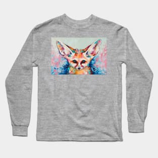 Conceptual abstract painting of a fennec muzzle. Long Sleeve T-Shirt